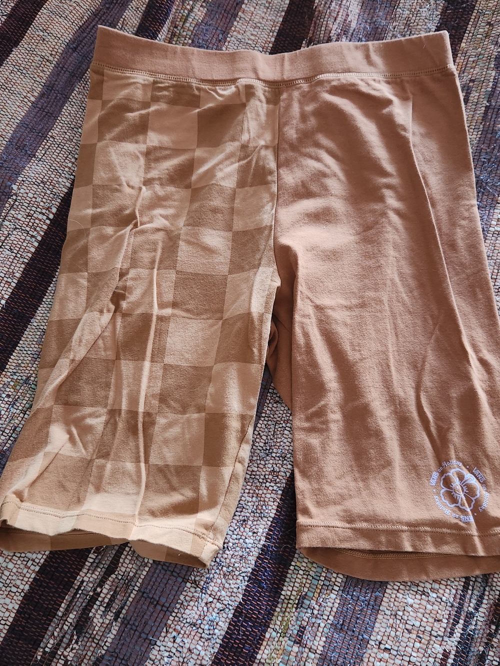 Vans Tan Checkerboard Athletic Legging Shorts